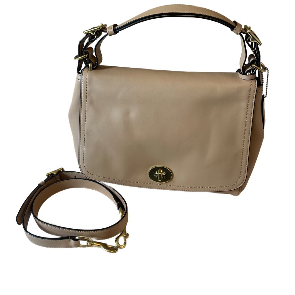 NWT. COACH Legacy Top Handle Handbag. Color Sand. Removable Adj Shoulder Strap.